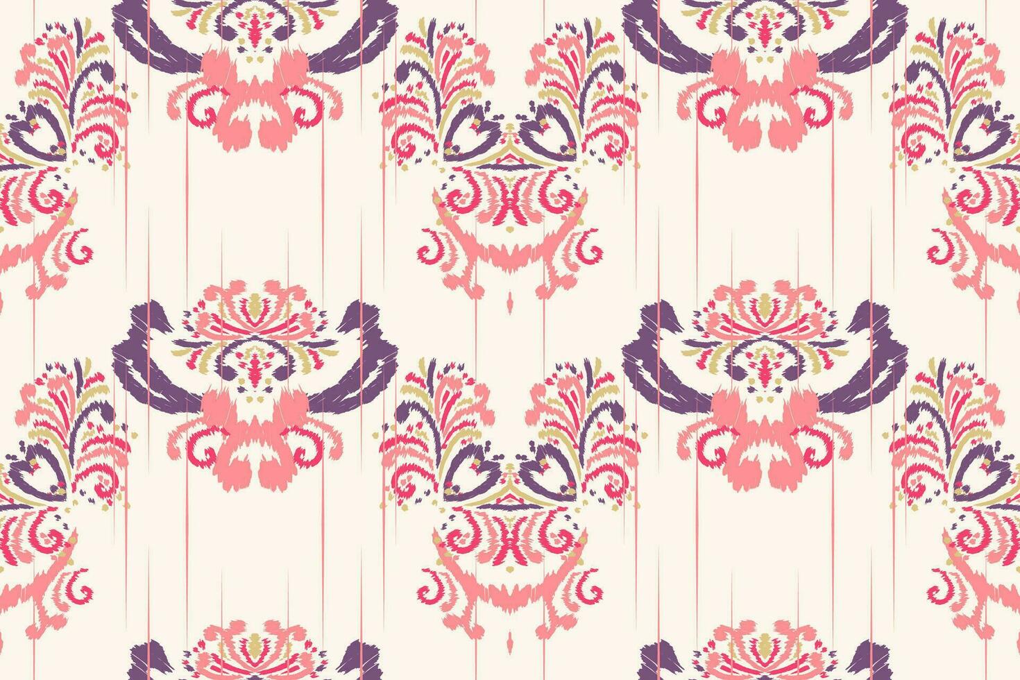 floral Clásico sin costura modelo para retro fondos de pantalla encantado Clásico flores letras y artesanía movimiento inspirado. diseño para envase papel, fondo de pantalla, telas y Moda ropa. ikat modelo. vector