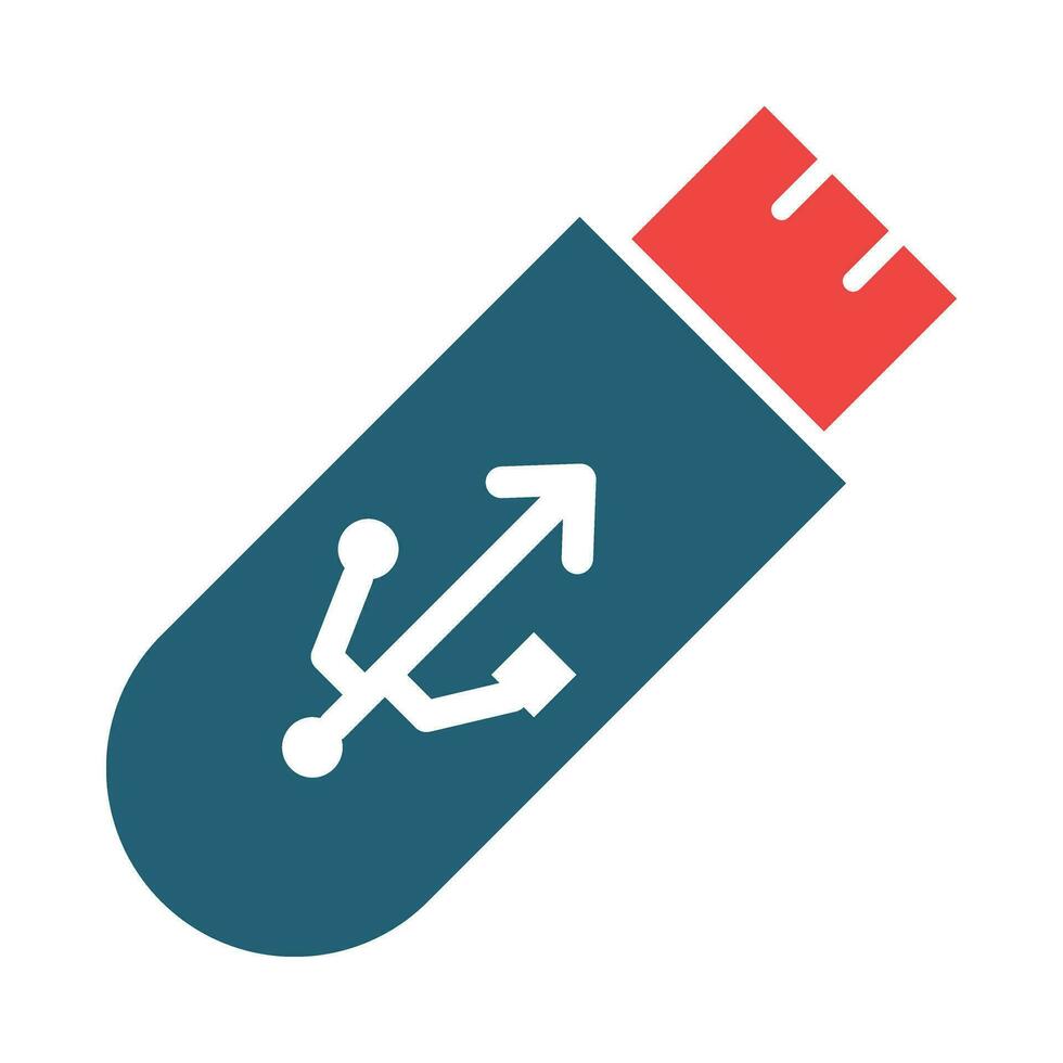 Flash Drive Vector Glyph Two Color Icon For Personal And Commercial Use.