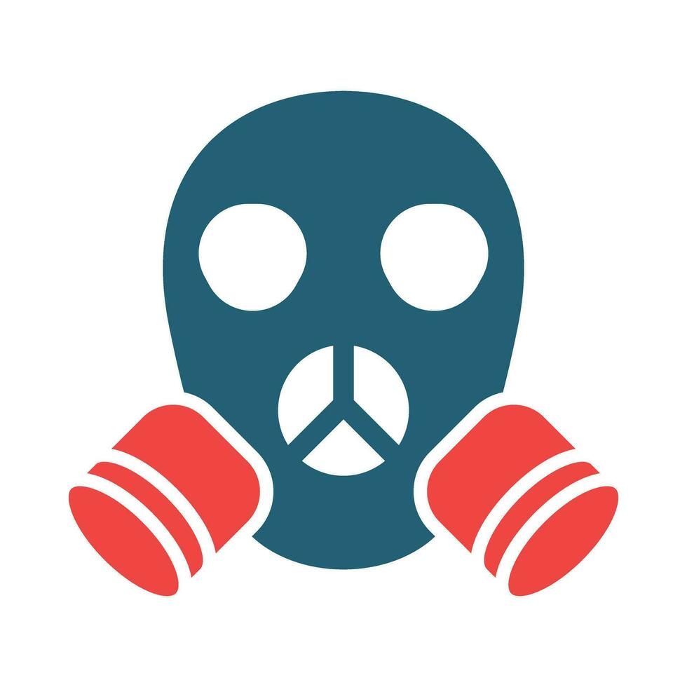 Gas Mask Vector Glyph Two Color Icon For Personal And Commercial Use.