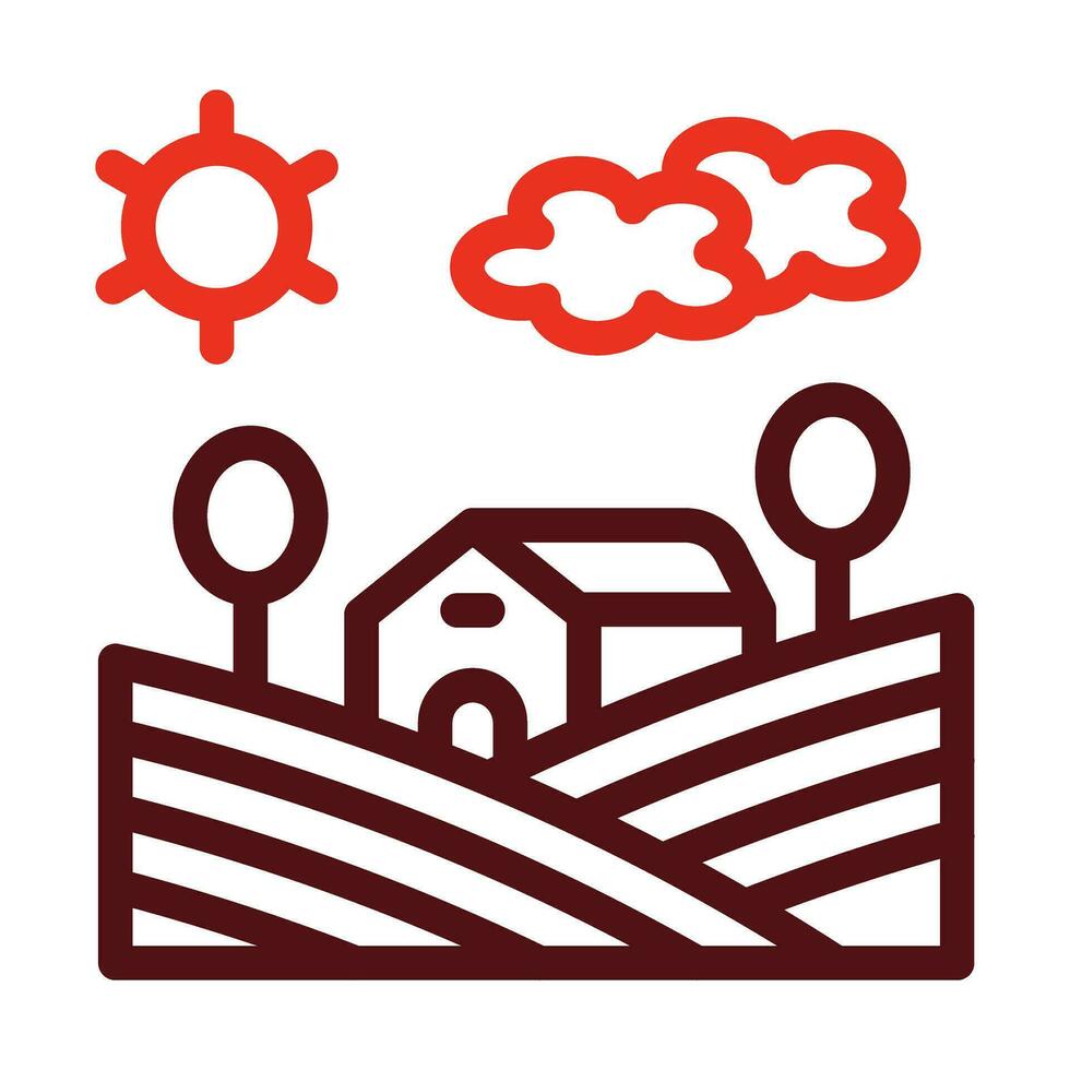 Farm Vector Thick Line Two Color Icons For Personal And Commercial Use.