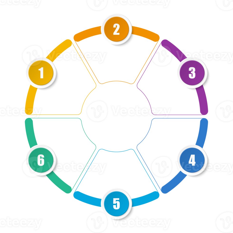 Infographic with 6 steps, process or options. png