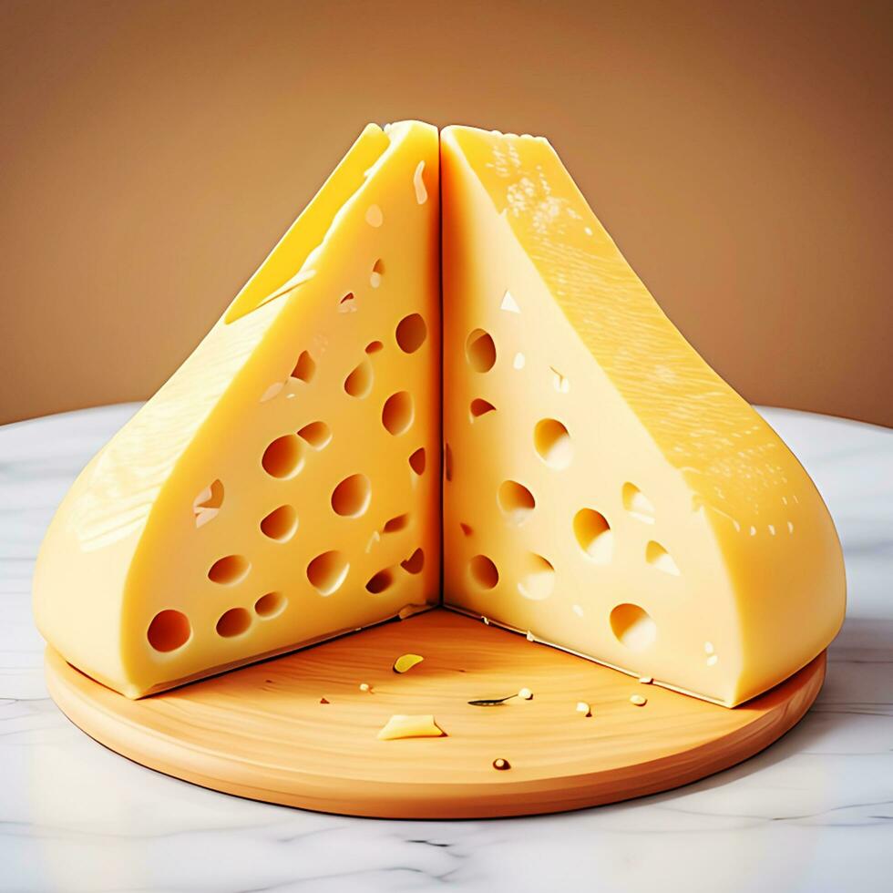 Delicious slices of cheese on top of each other, Ai generate photo
