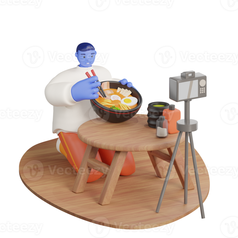 3D Food Vlogger png