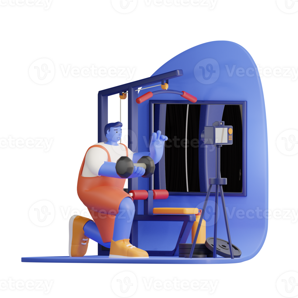 3D Gym Vlogger png