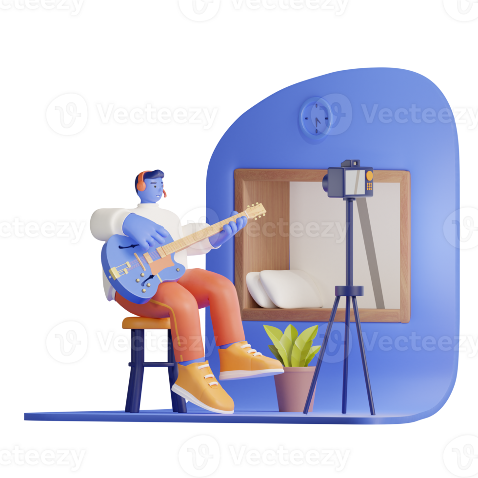 3d musica vlogger png