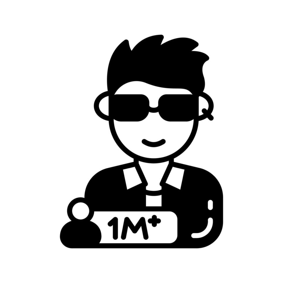 Male Influencer icon in vector. Illustration vector