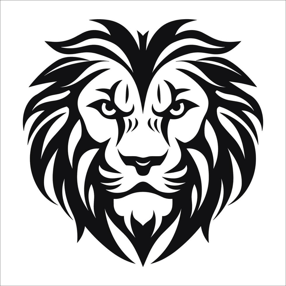 logo tribal león cabeza vector