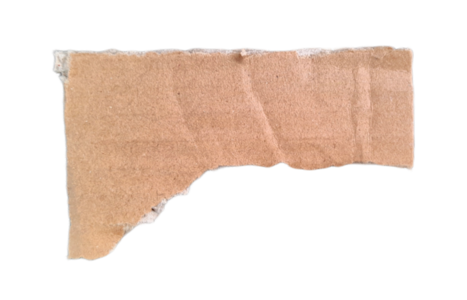 Torn cardboard paper of brown isolated on transparent background for using as text box png