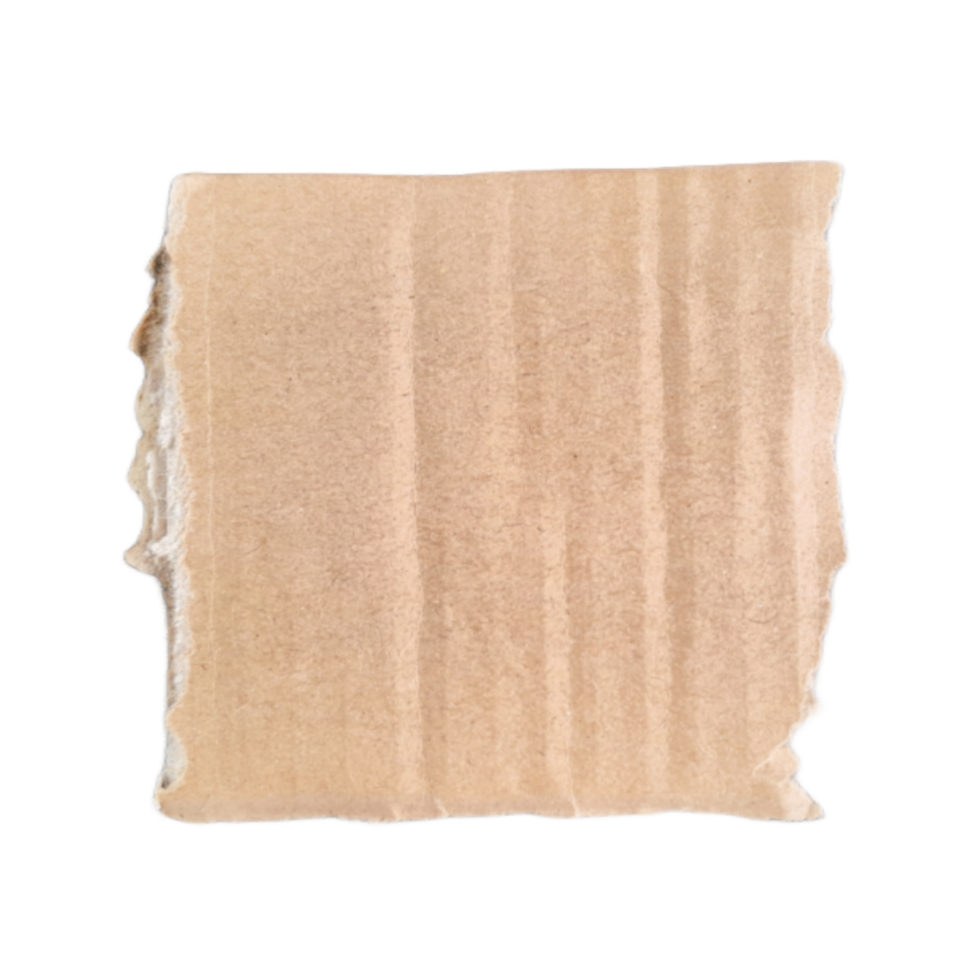 Torn cardboard paper of brown isolated on transparent background for using as text box png