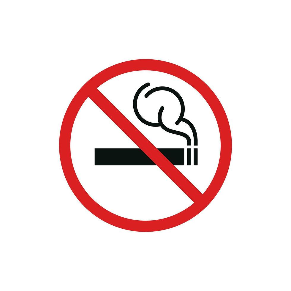 No smoking icon sign symbol isolated on white background vector