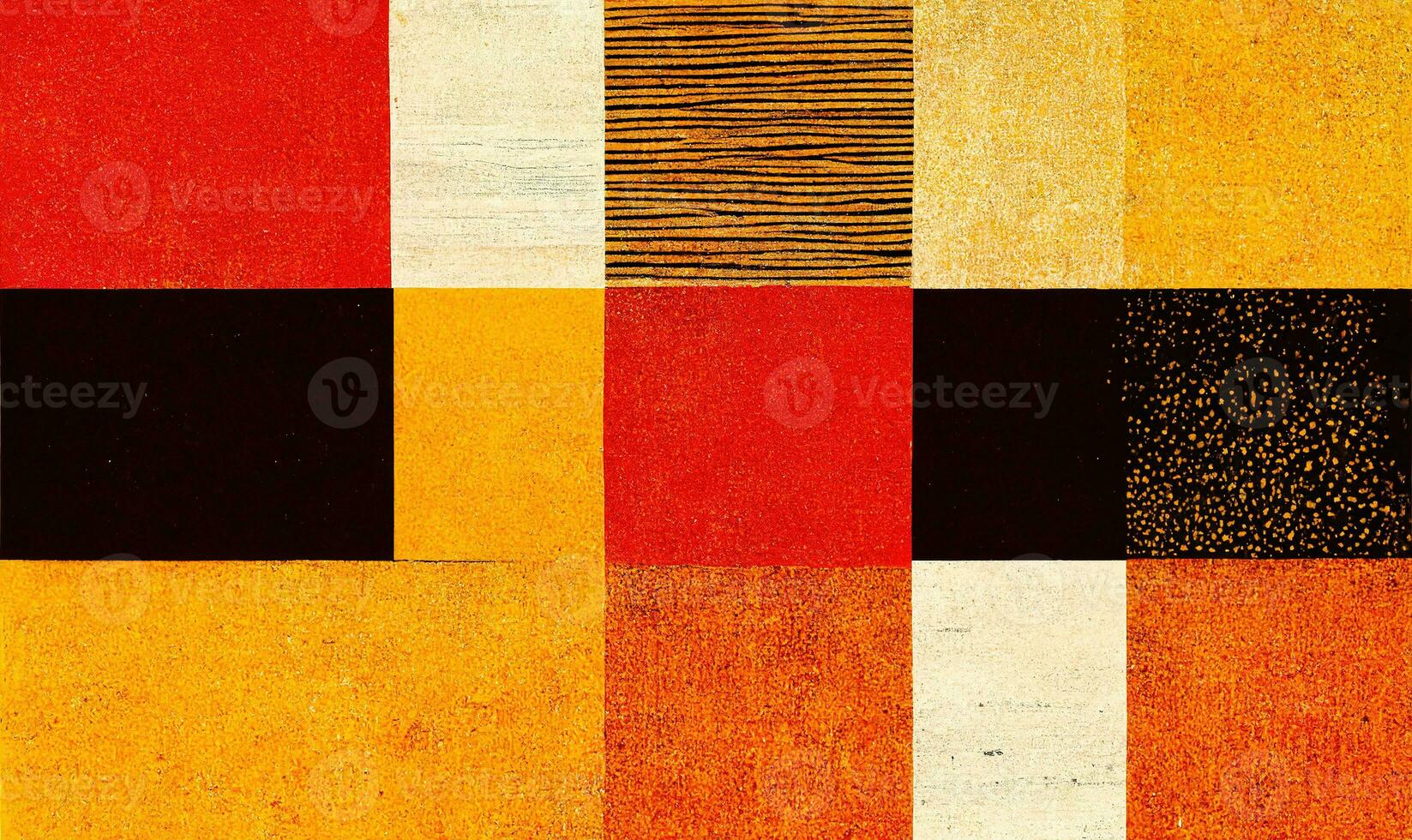 Generative AI, abstract Bauhaus style autumn colors background with grainy paper texture. Trendy contemporary minimal 20s geometric design. Digital art. photo