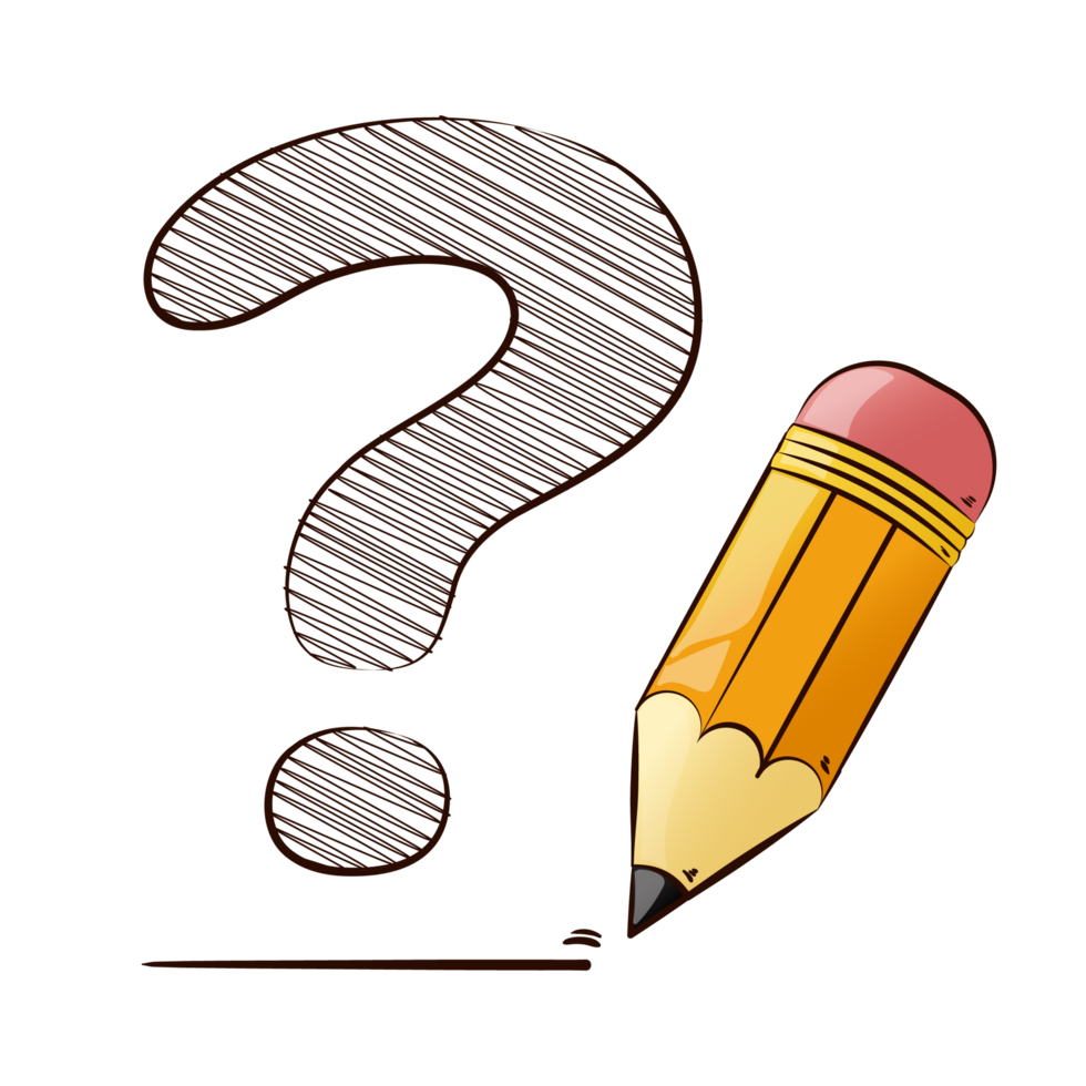 Question Mark Clip Art with Cartoon Pencil png