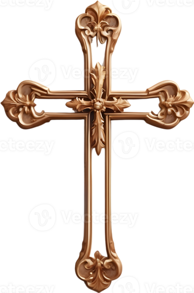Christian cross, cross symbol, Christian faith, religious icon ai generative png