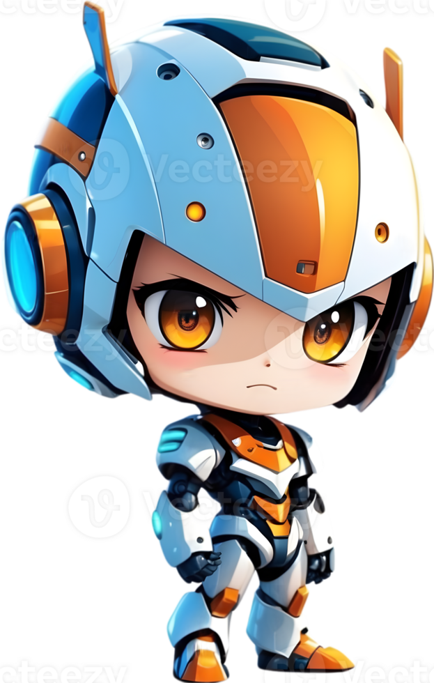 linda chico robot, adorable androide, chico robot diseño, amigable para niños robot ai generativo png