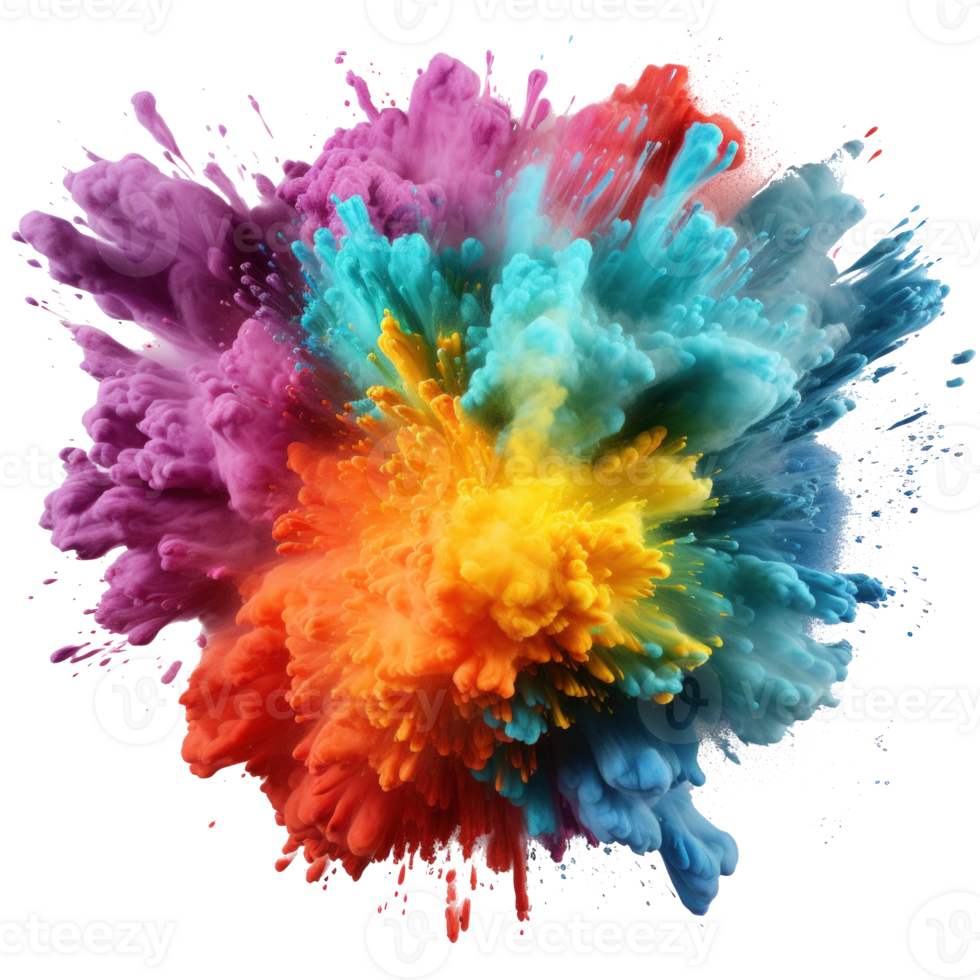 Multicolored Holi, Holli, Holly. bright splash isolated png