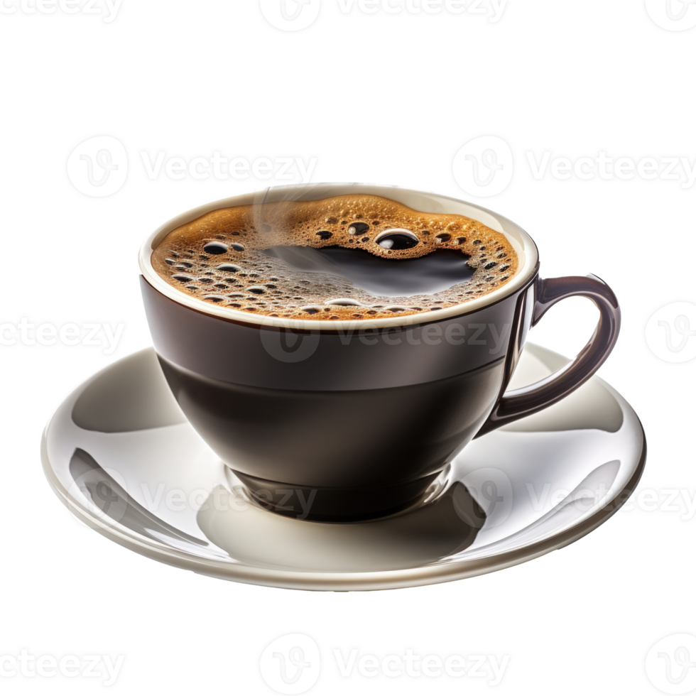 tasse de chaud noir café avec vapeur isolé png