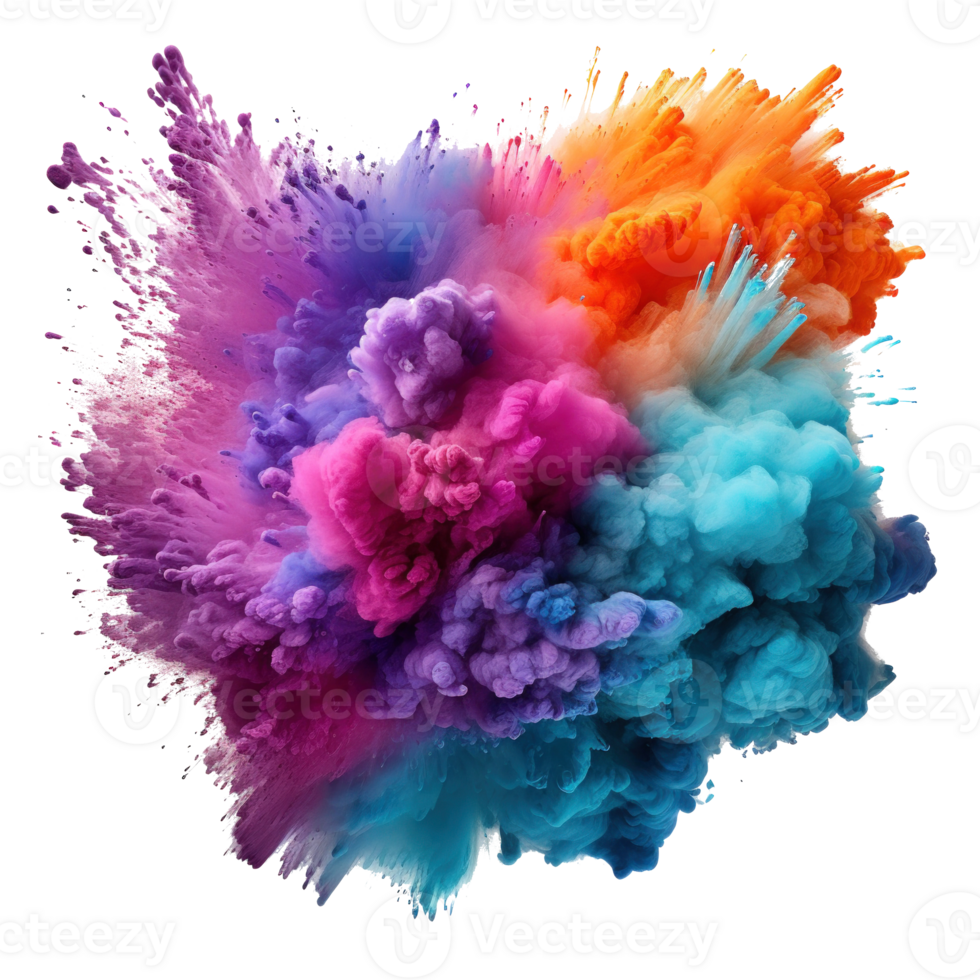 Multicolored Holi, Holli, Holly. bright splash isolated png