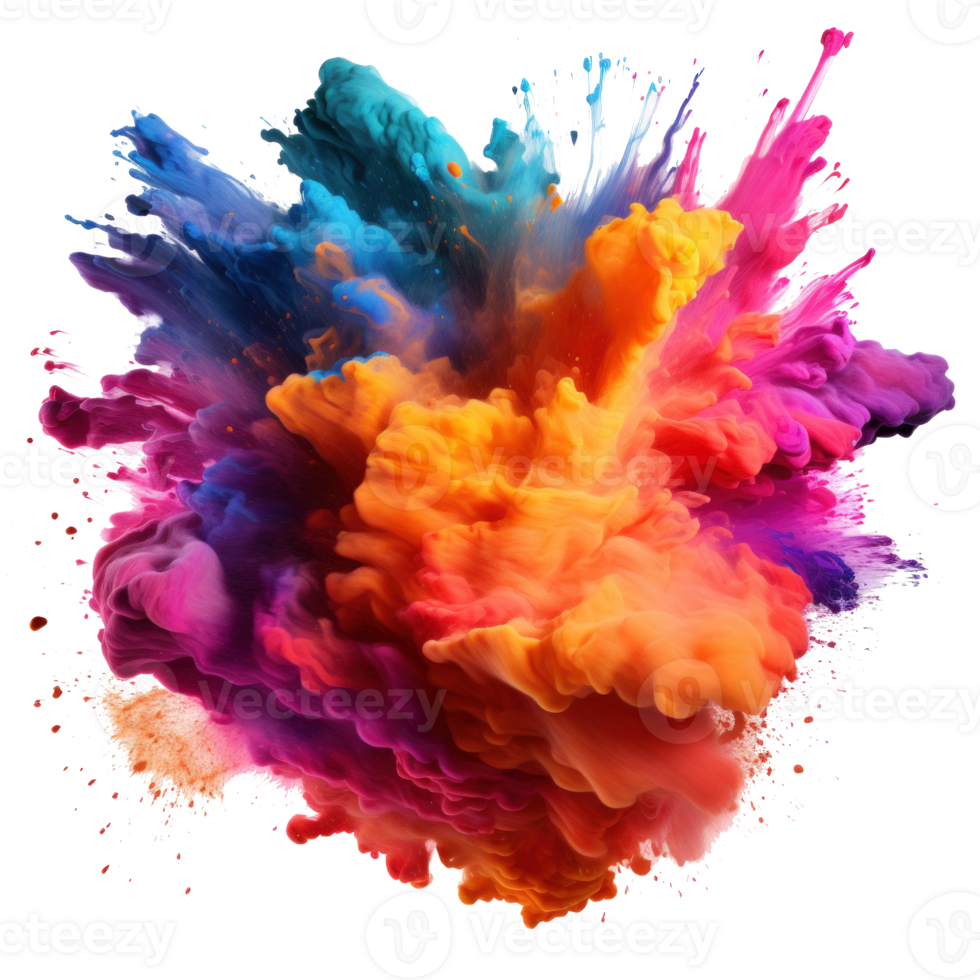 Multicolored Holi, Holli, Holly. bright splash isolated png