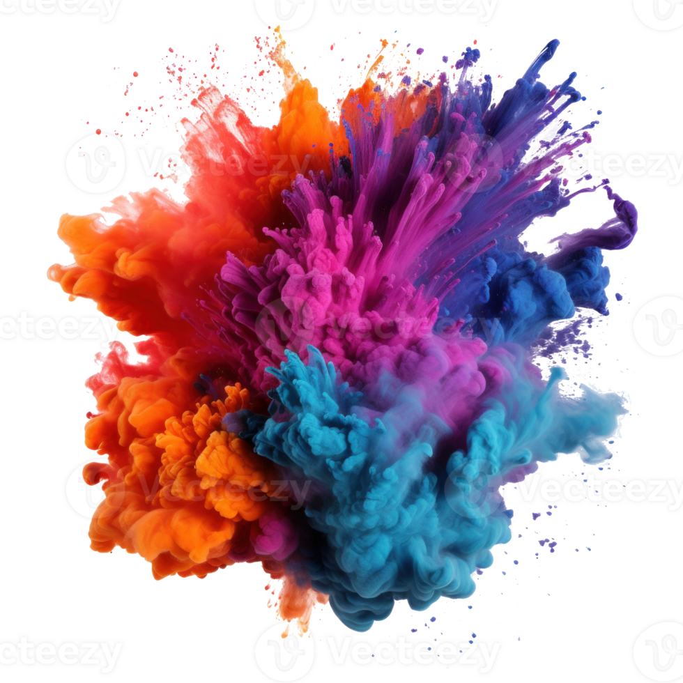 Multicolored Holi, Holli, Holly. bright splash isolated png