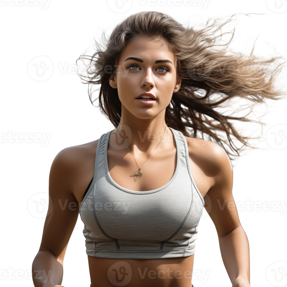 a young girl goes in for sports, fitness isolated png