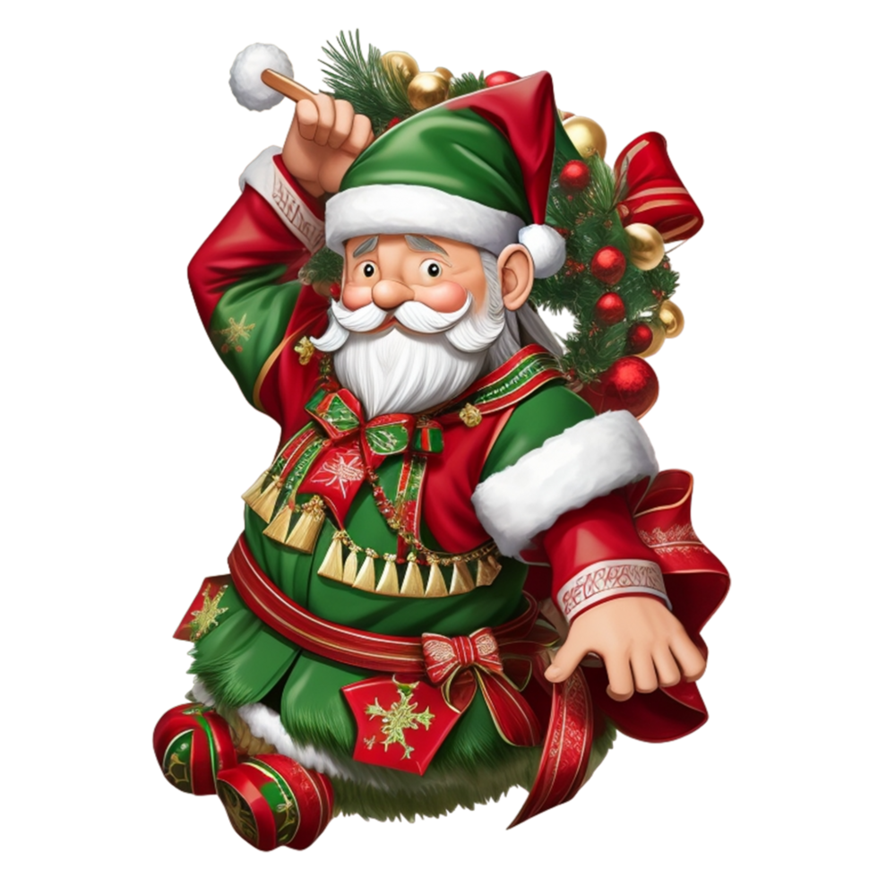 Santa Claus 2d cartone animato Natale carino, contento Santa Claus con saluto generativo ai png