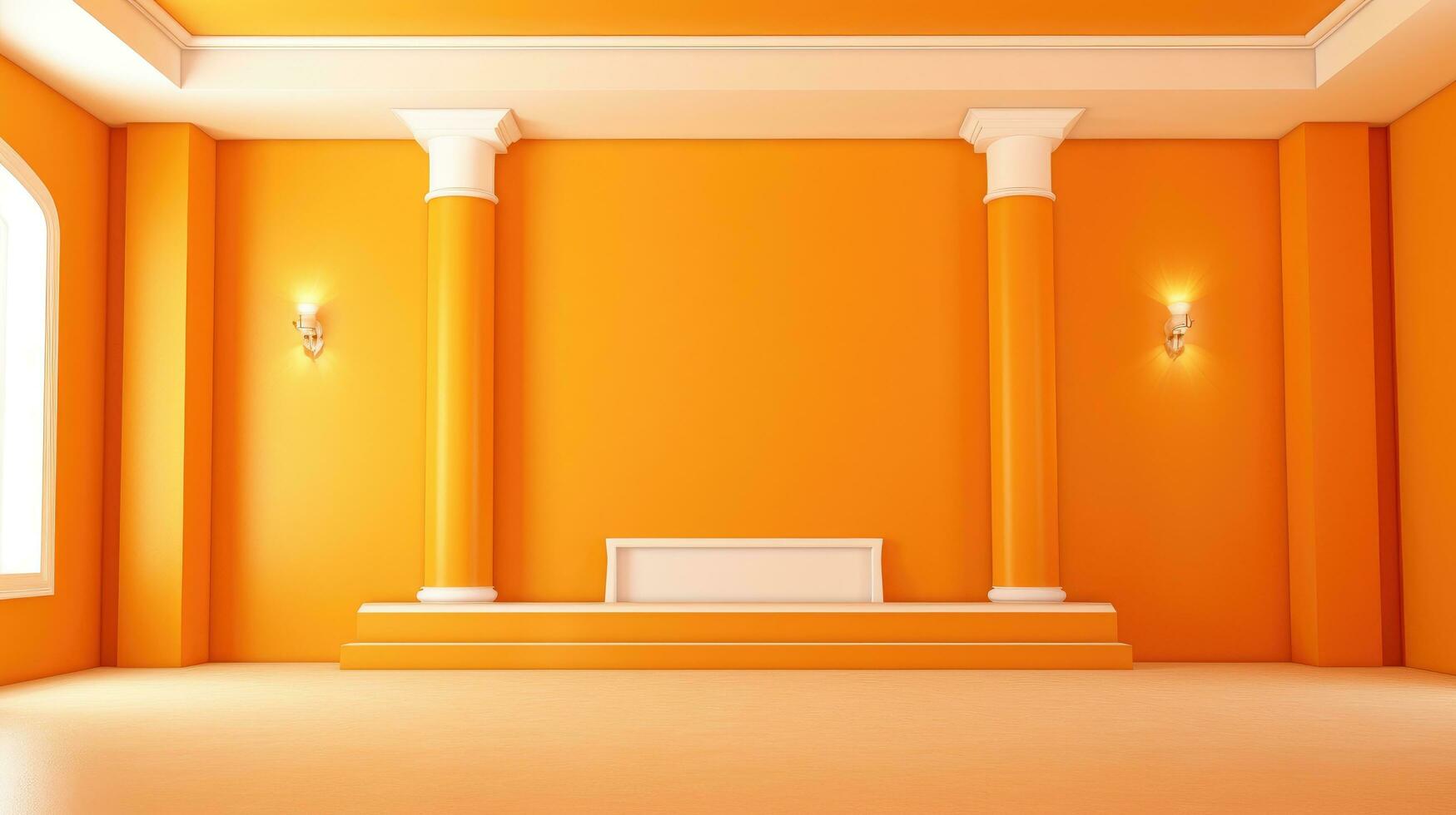 Sparkling Orange Wedding Backdrop, generative AI photo