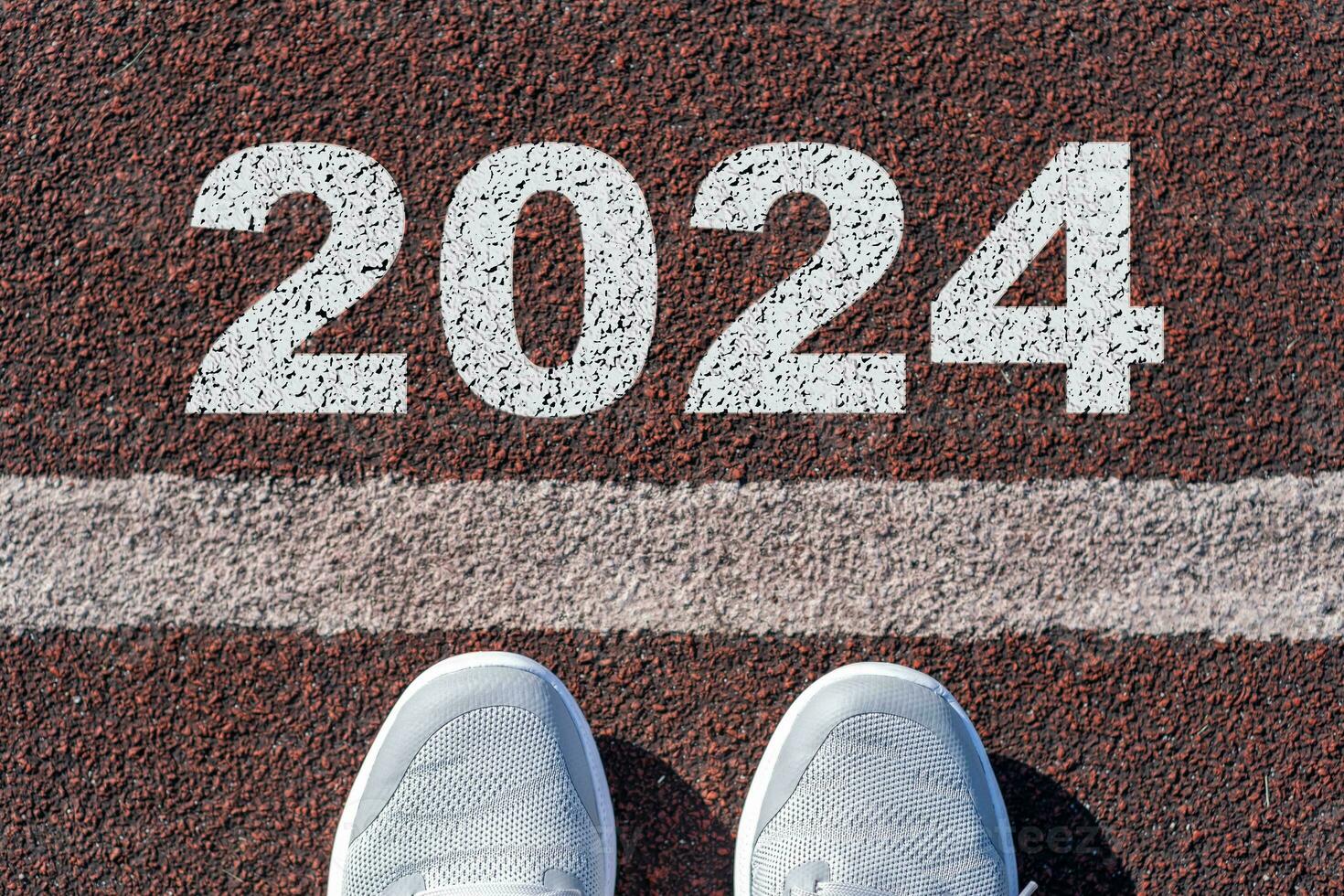 Start of the new year 2024, goals and new year resolutions. photo