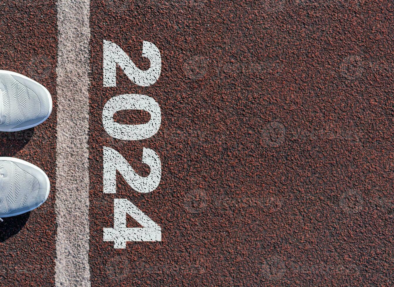 Start of the new year 2024, goals and new year resolutions. photo