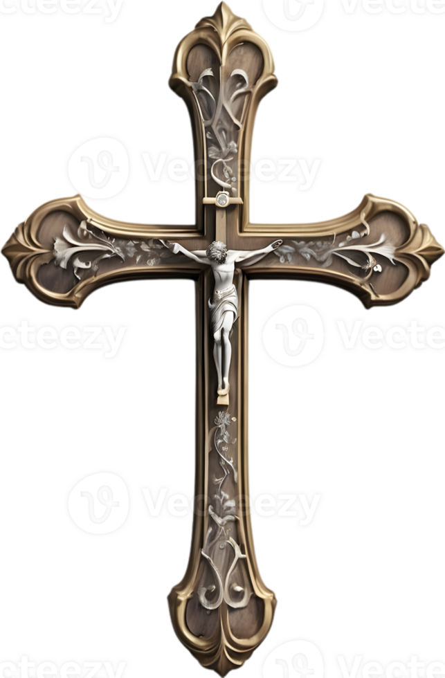 Christian cross, cross symbol, Christian faith, religious icon ai generative png