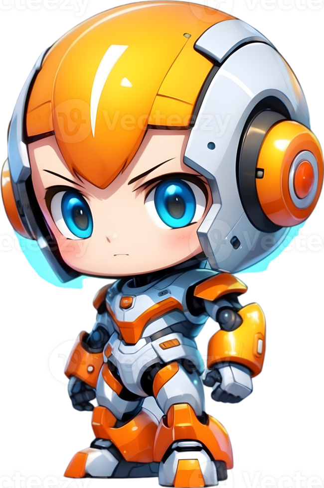 linda chico robot, adorable androide, chico robot diseño, amigable para niños robot ai generativo png