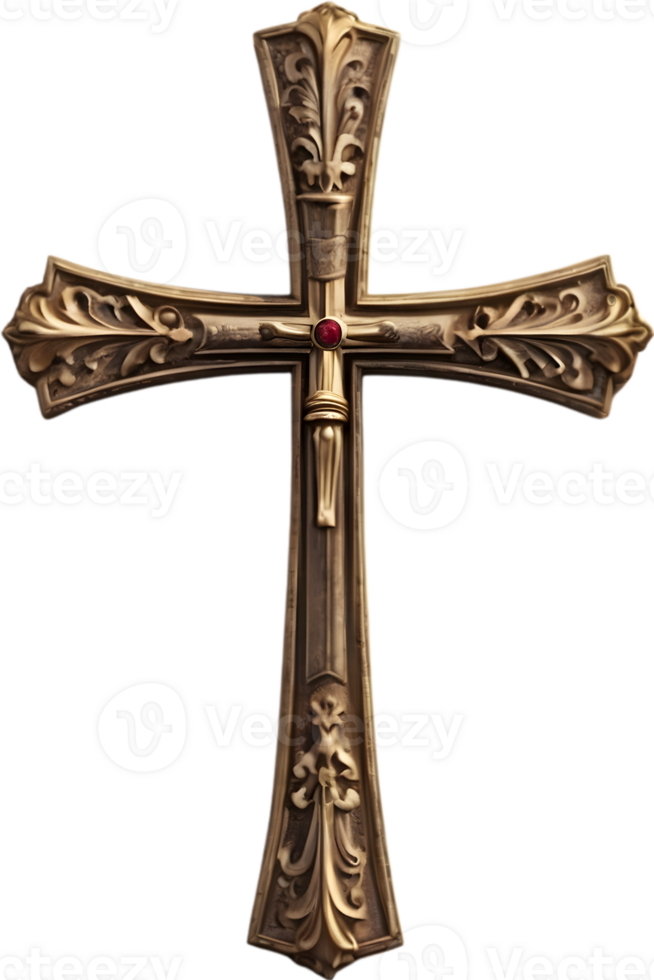 Christian cross, cross symbol, Christian faith, religious icon ai generative png