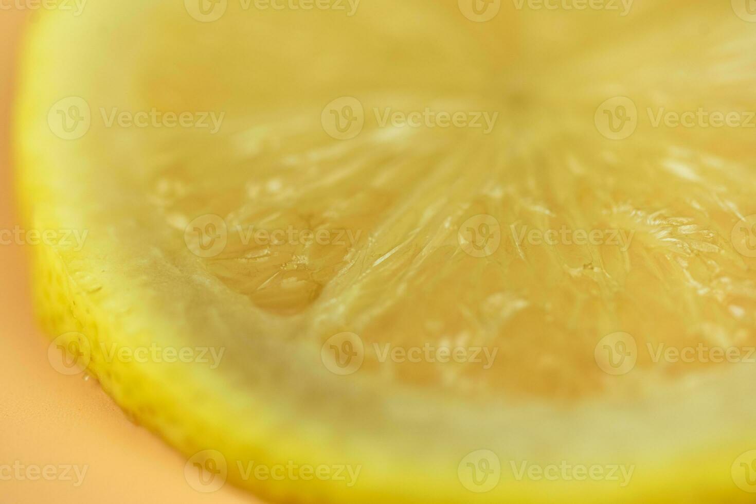 Close up detail of a slice of lemon, macro photo