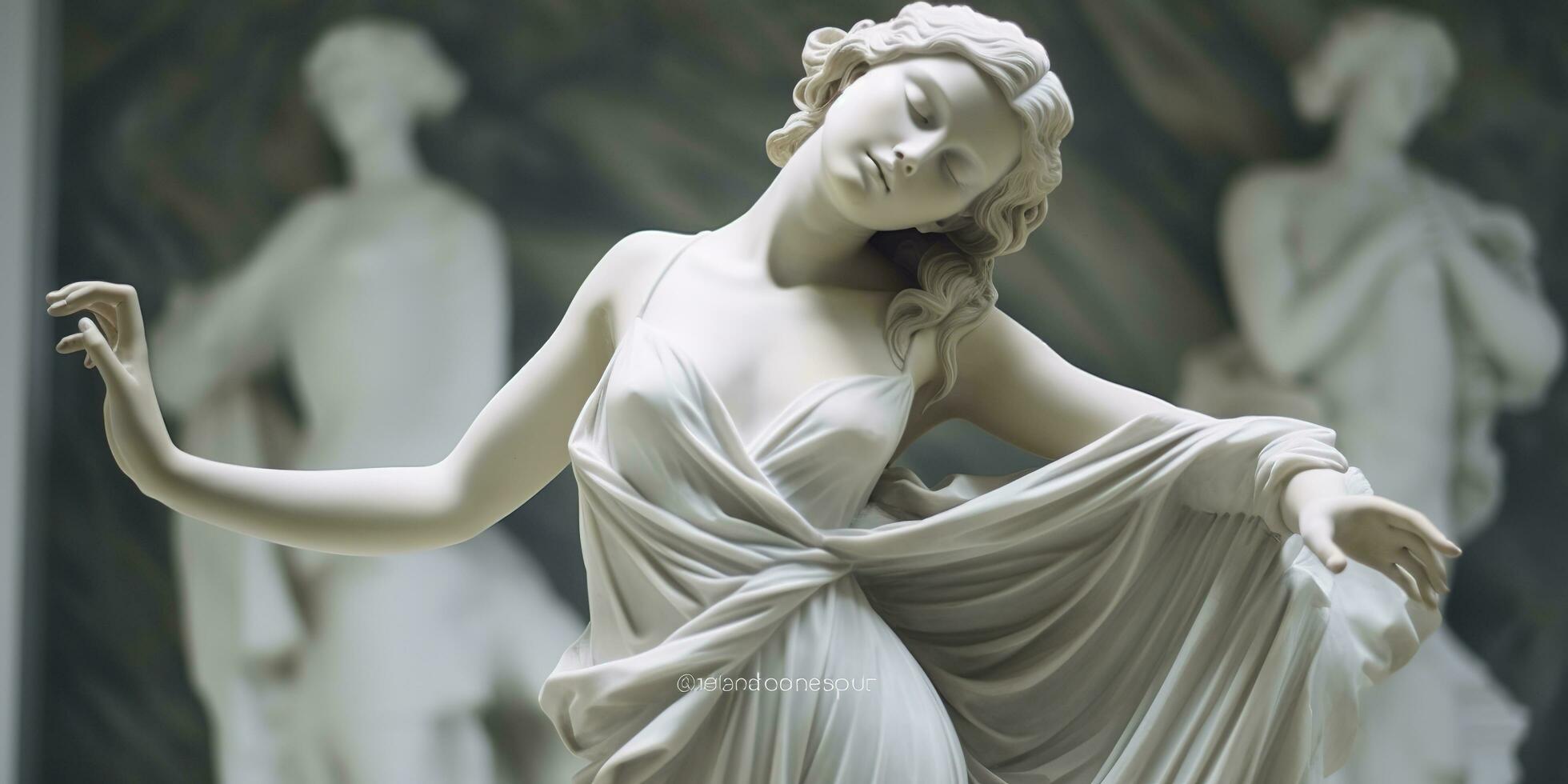 Marble statue of a ballerina. Generative AI photo