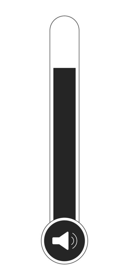 Adjust volume control black and white 2D line cartoon object. Increase sound isolated vector outline item. Audio setting. Music regulator controller. Control panel monochromatic flat spot illustration