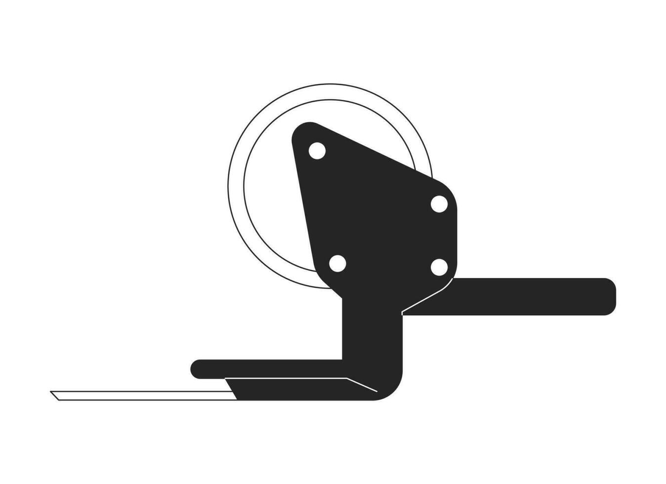 Packing tape gun black and white 2D line cartoon object. Packaging tape dispenser isolated vector outline item. Adhesive scotch tool for shipping wrapping process monochromatic flat spot illustration