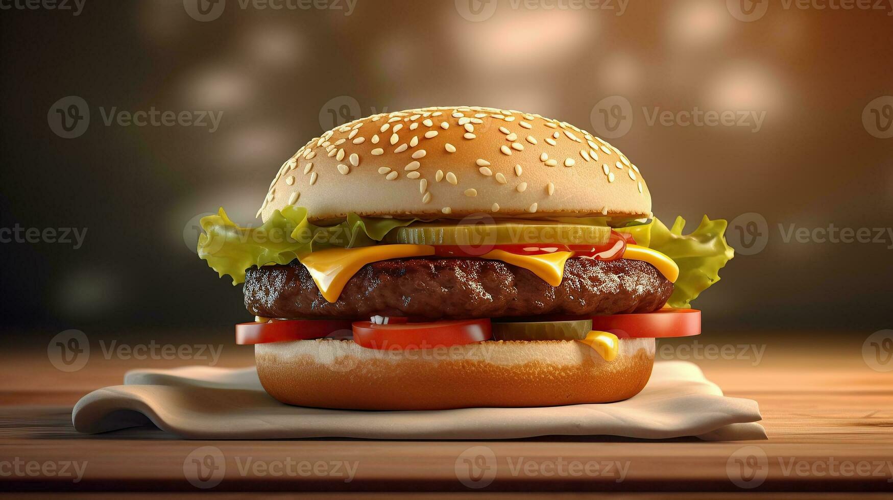 burger 3d Generative AI photo