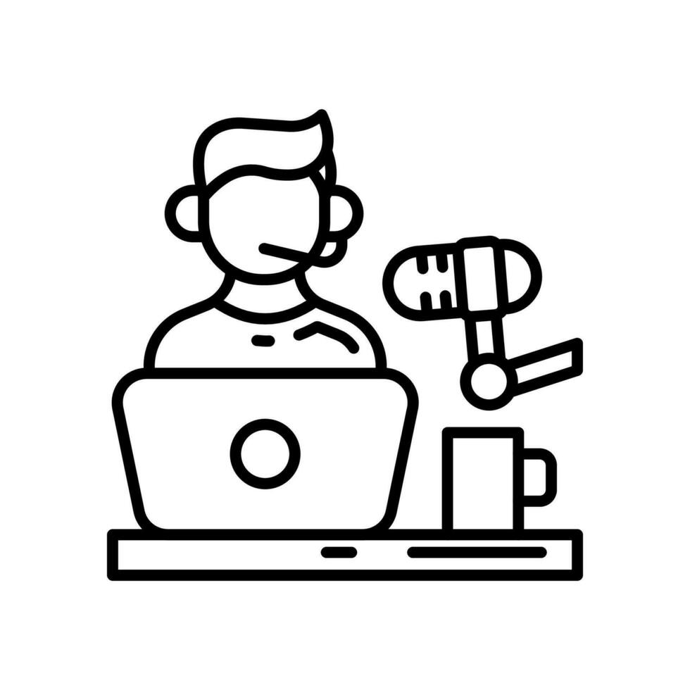 Podcast icon in vector. Illustration vector