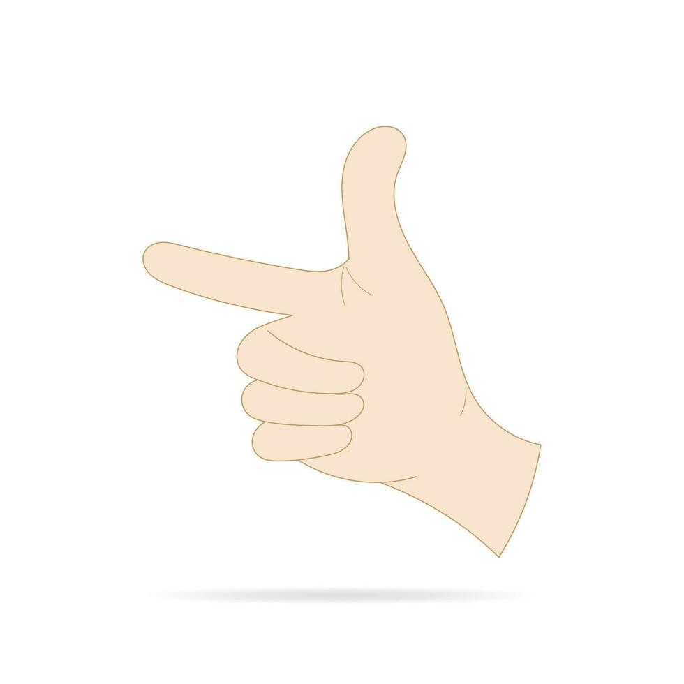Hand pose Woman pointing index finger cartoon human hand and wrist vector Communicate or talk with emojis for messengers.