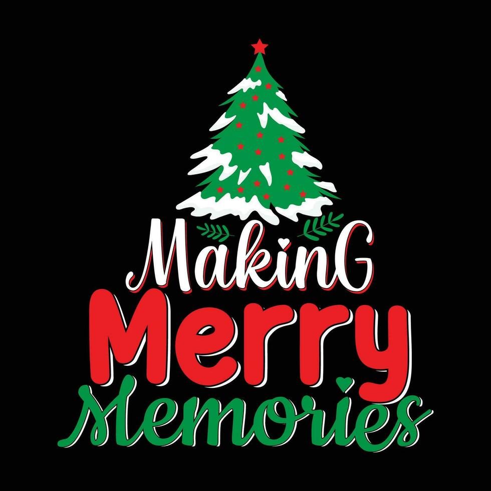 Merry Christmas Magic Tshirt Design with Festive Lettering Typography vector