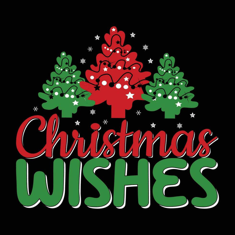 Merry Christmas Magic Tshirt Design with Festive Lettering Typography vector