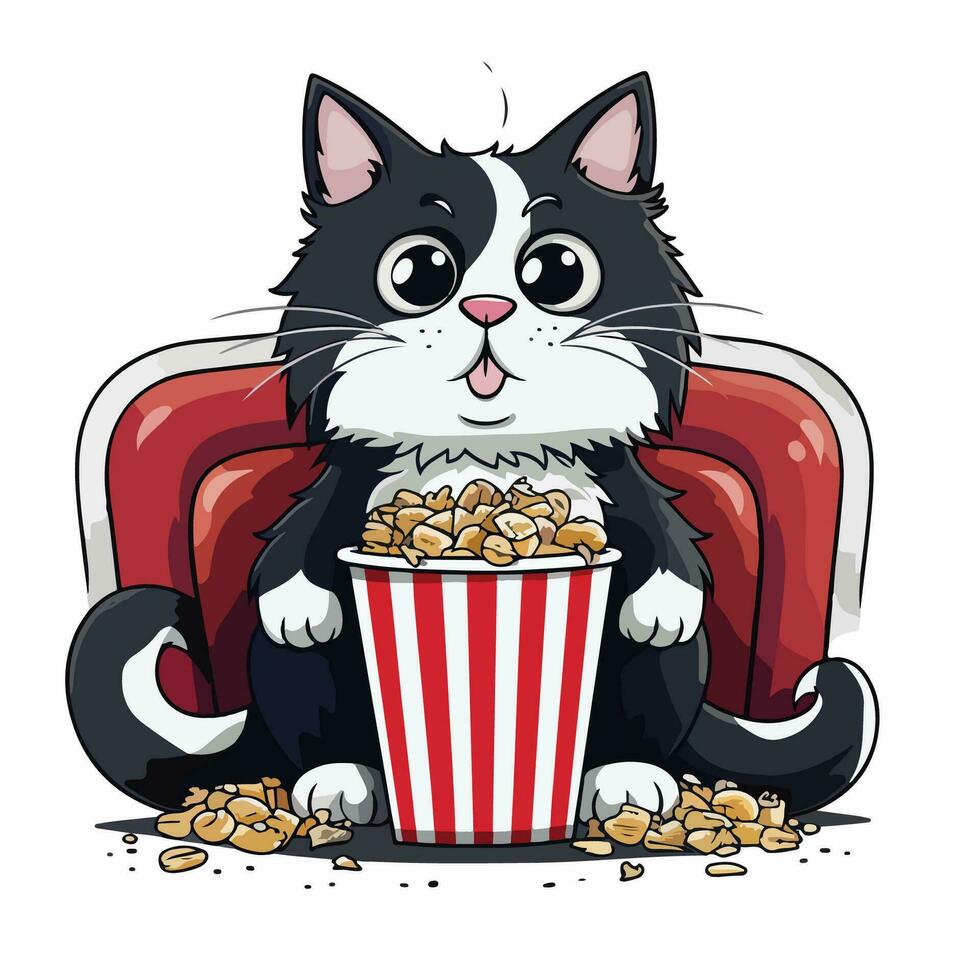 gato a el cine vector