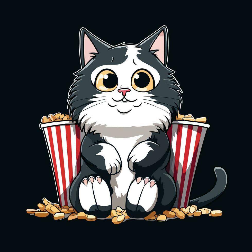 gato a el cine vector