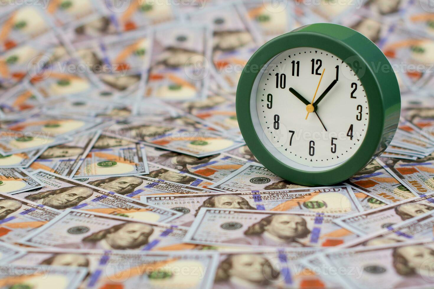 Modern alarm clock. Stop clock hands. working with time daily life Punctuality, rules of time photo