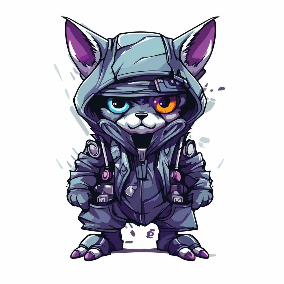 cyberpunk mascota vector