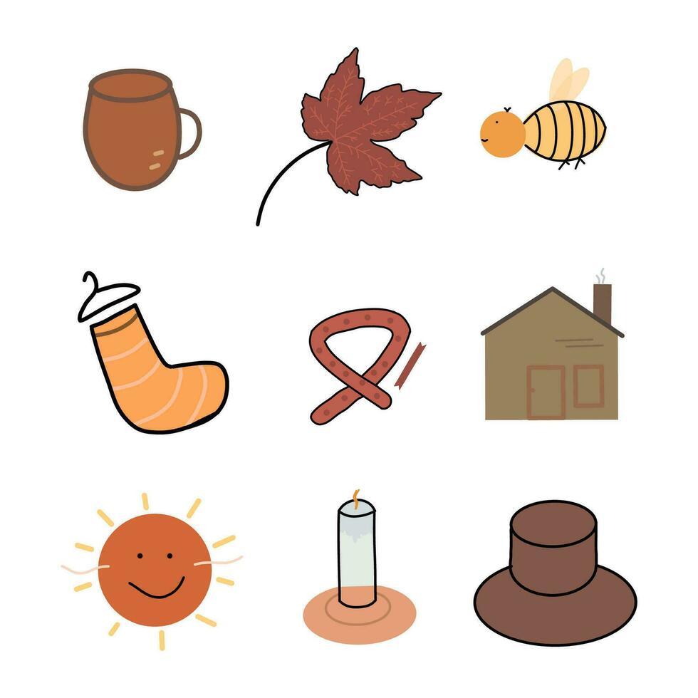 Free vector cute autumn elements collection