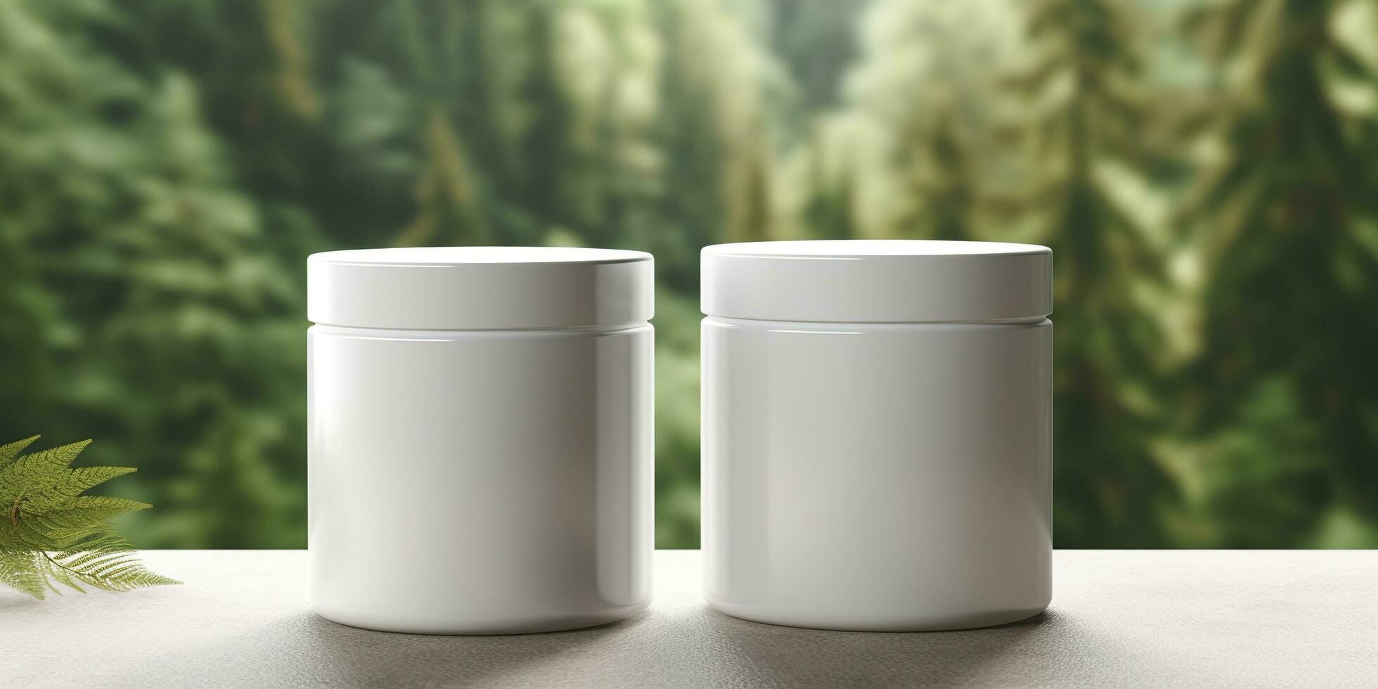 A mock up white cosmetic container. Generative AI photo