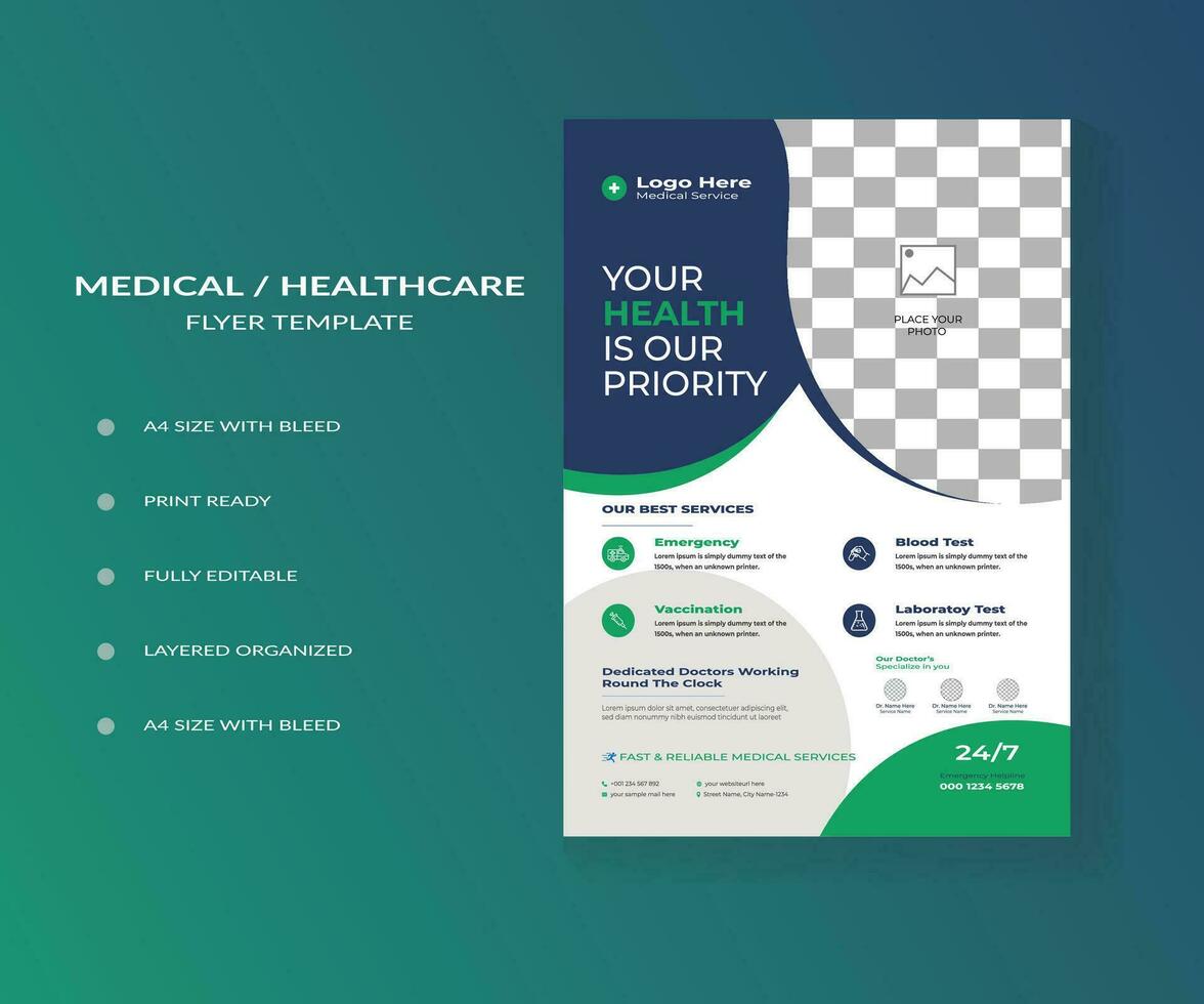 Modern Healthcare Flyer Template vector