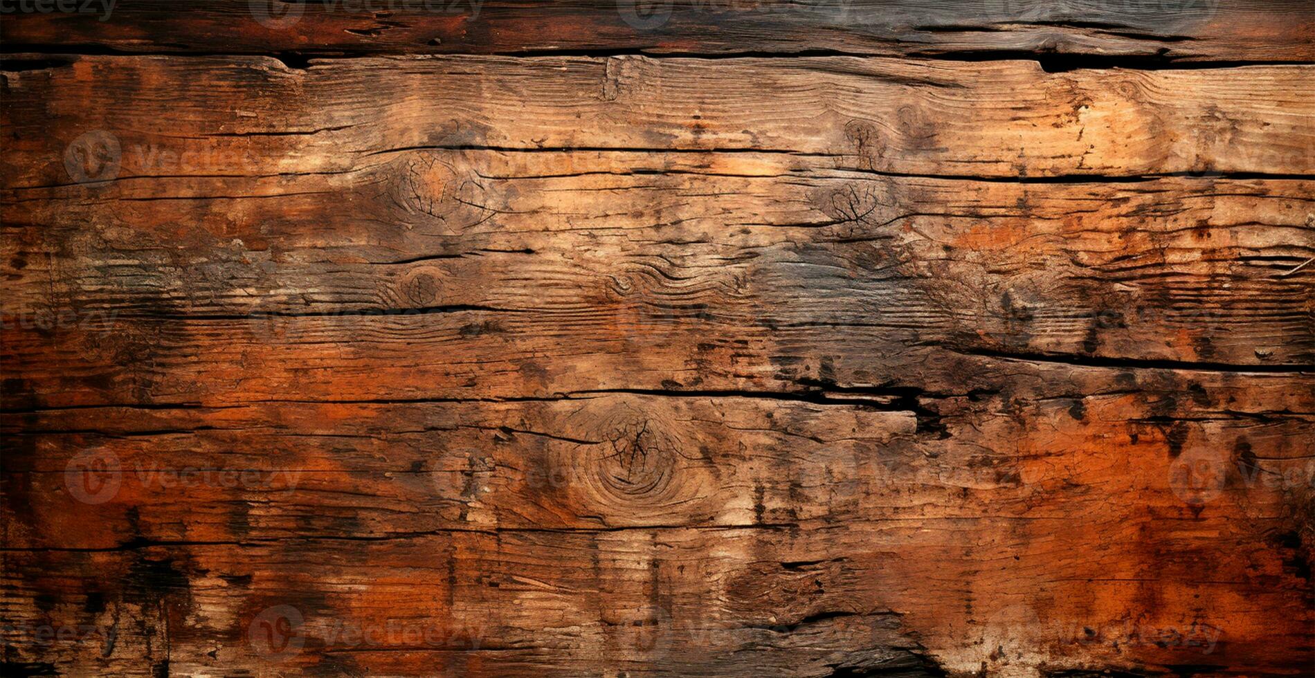 Old rotten wood texture, dark natural background - AI generated image photo