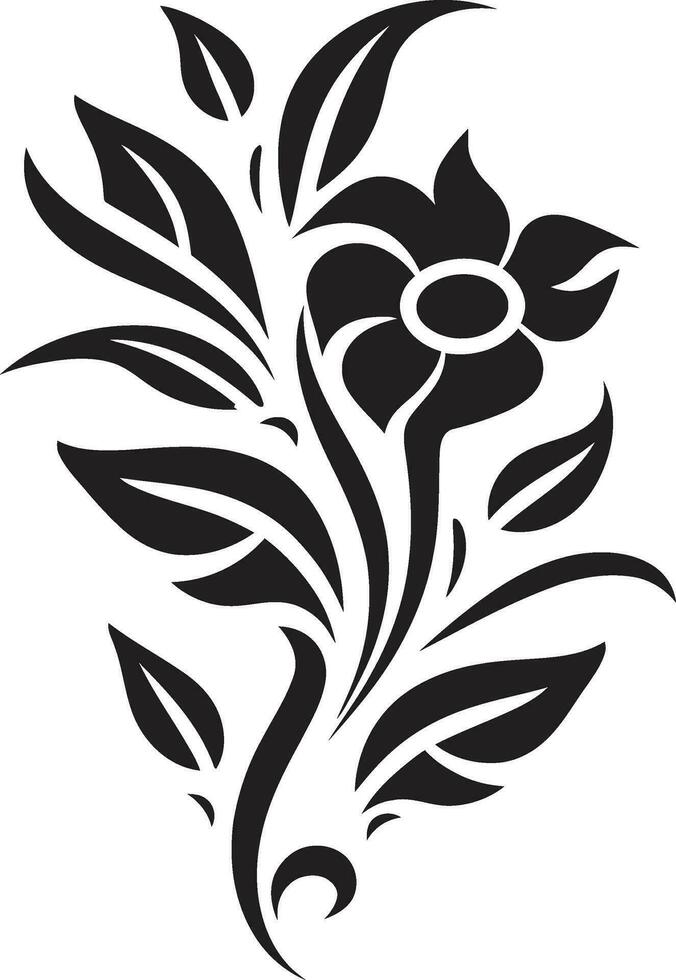 Black Floral Abstract Black Floral Geometric vector