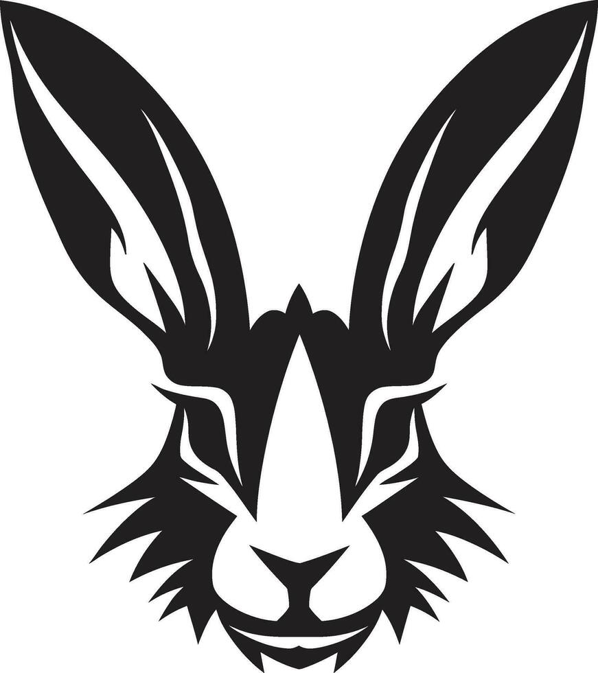 Stylish Rabbit Silhouette Abstract Graceful Black Bunny Seal vector